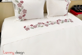 King size bed sheet with 2 pillowcases (50x70cm) -  firework embroidery